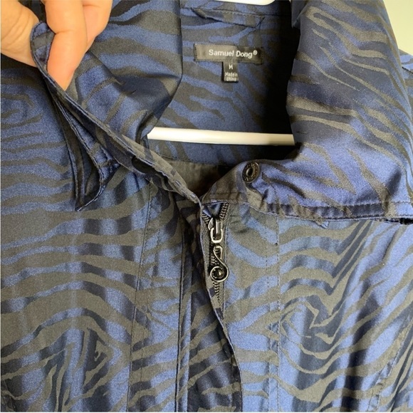 SAMUEL DONG Bubble Dress Coat, Midnight Zebra, Fabric From Italy, M - Picture 8 of 14